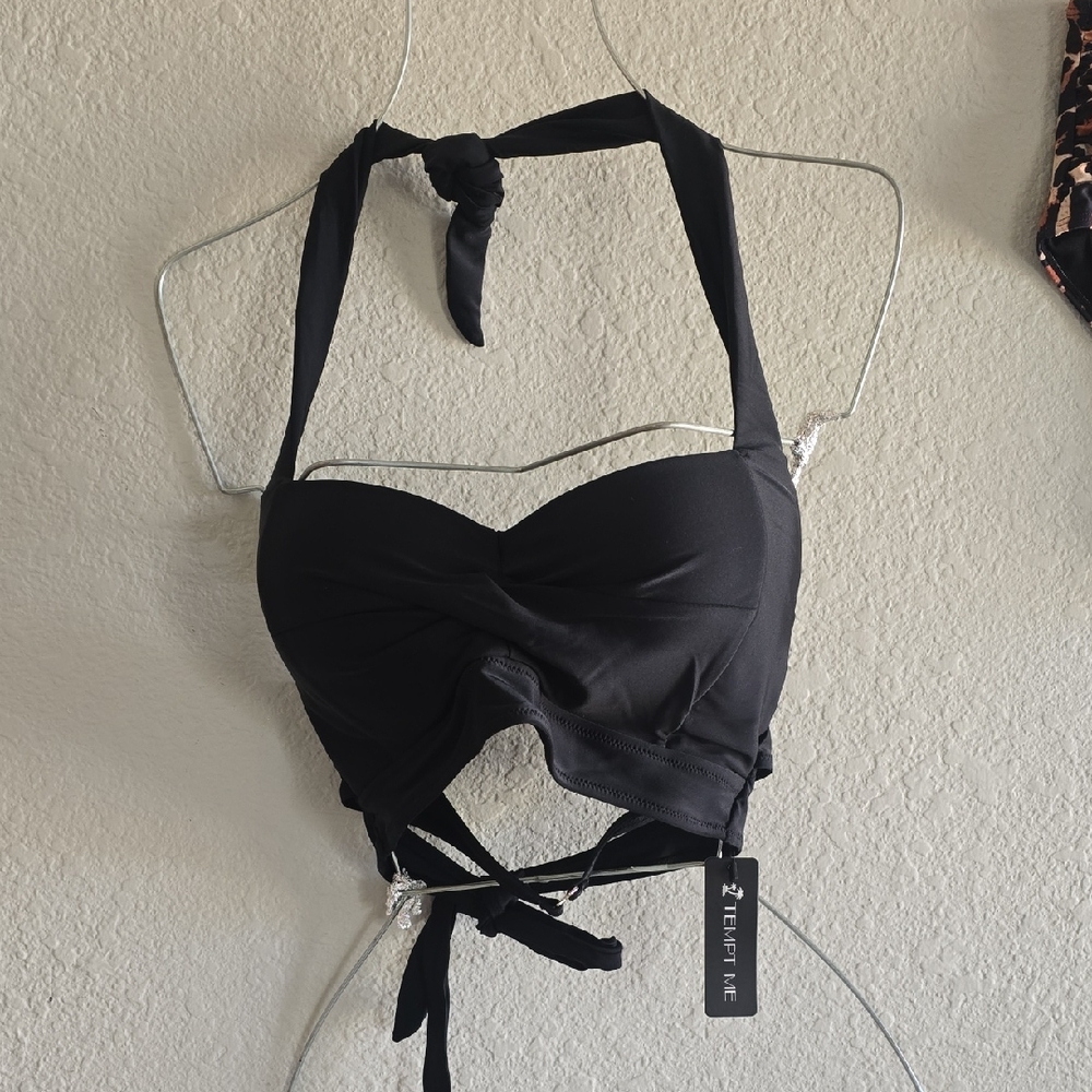 Tie-Back Black Halter Crop Top
